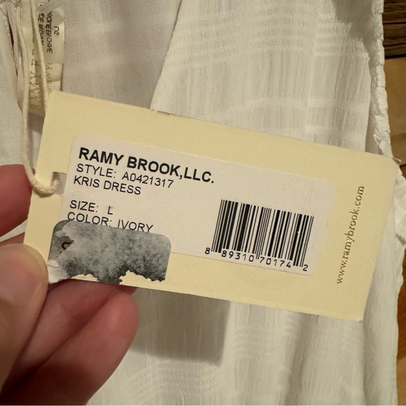 NWT Ramy Brook Kris Plaid Smocked Waist Mini Dress Or Swim Cover White Size L - Picture 9 of 15